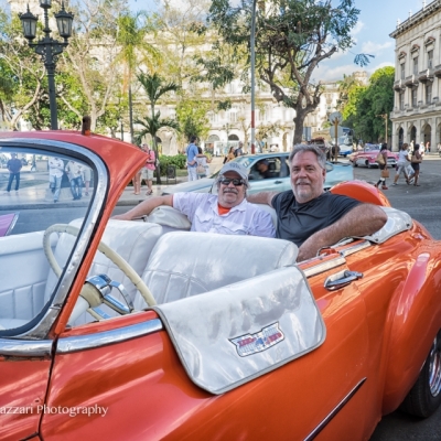 Tony and Jeff Johnson set for a cruise of Old Havana.